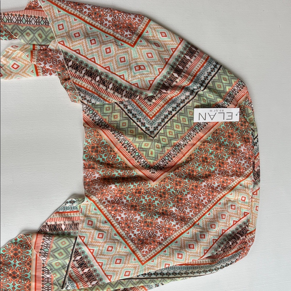 Elan Multicolor Geometric Beach Cover Up
